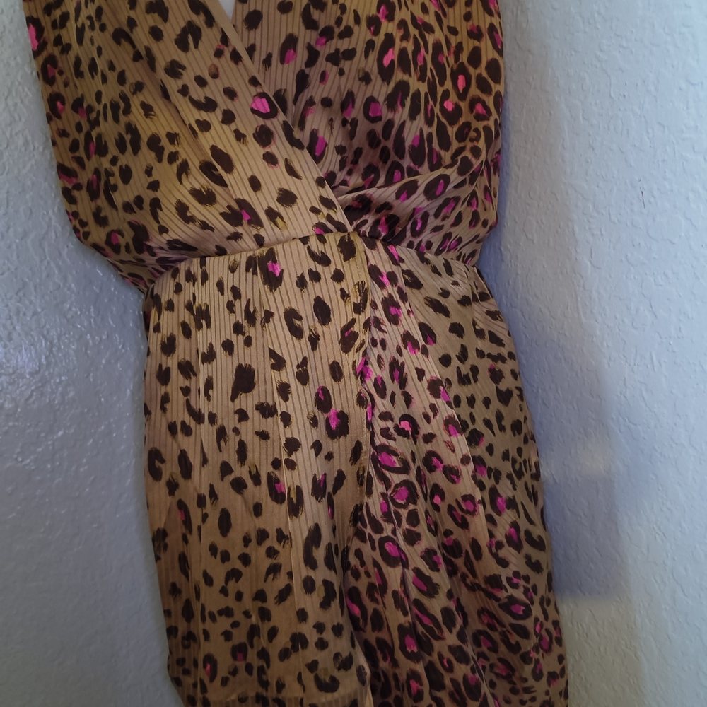 Express Leopard Print Dress with Pink Highlights